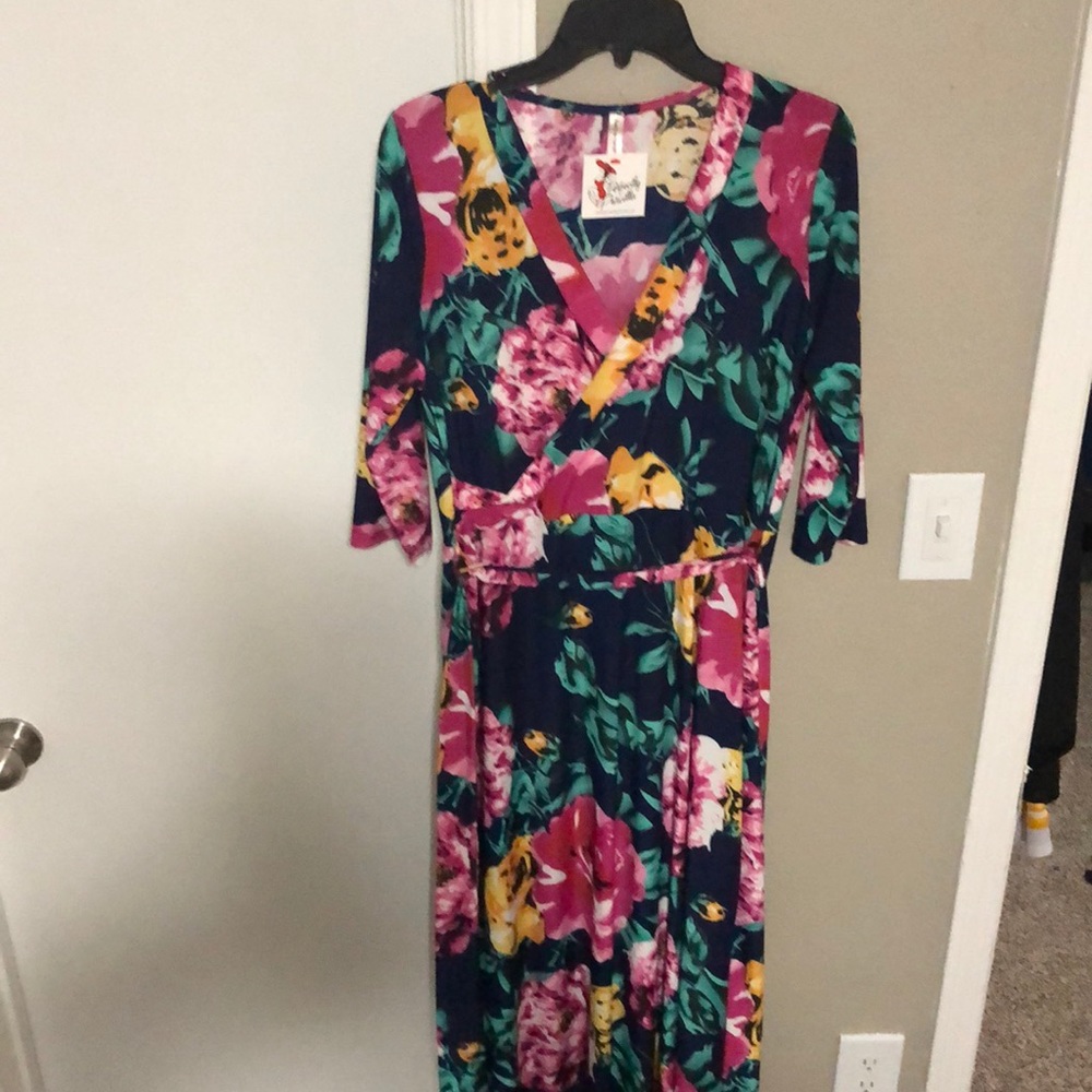 Black and floral maxi